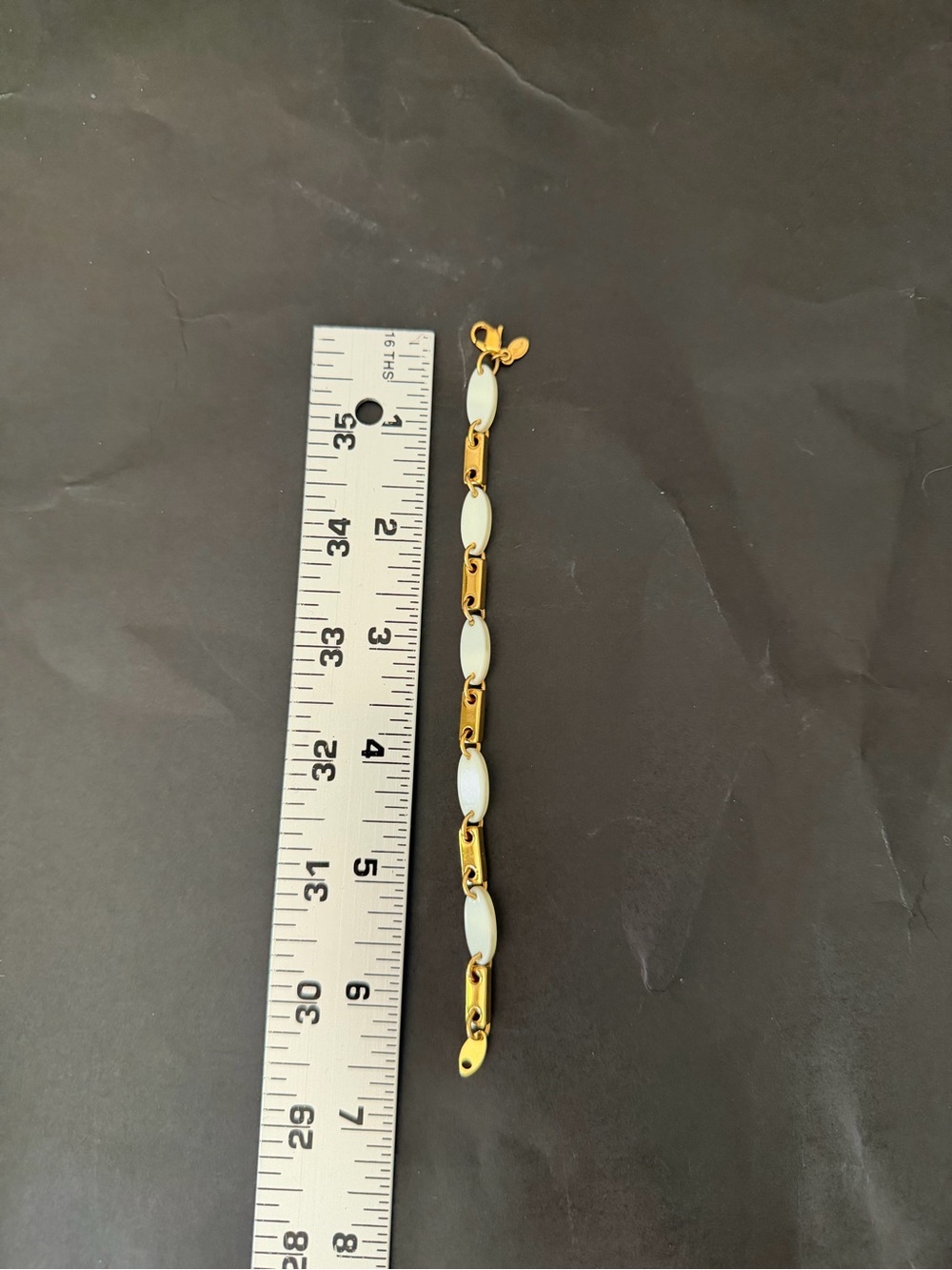 Monet Gold-Tone Bracelet with White Marquise Enamel Links